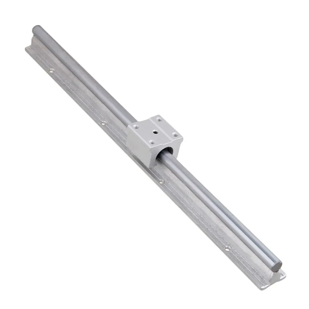 Серебряный Открытый роликовый подшипник скользящий блок и L 400 мм SBR12 Линейная