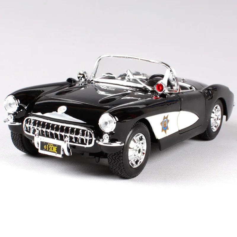 Maisto 1:18 1957 chevrolet corvette литье под давлением для полицейских роскошная винтажная