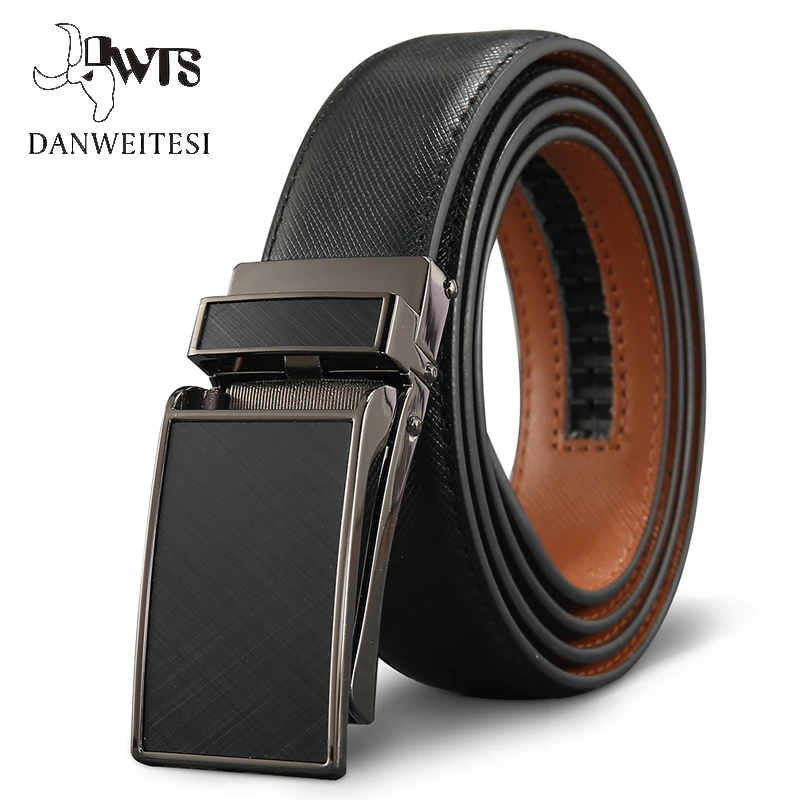 

[DWTS]Belt Male Men's belt Genuine Leather Strap luxury brand Automatic Buckle Belts For Men Belts Cummerbunds cinturon hombre