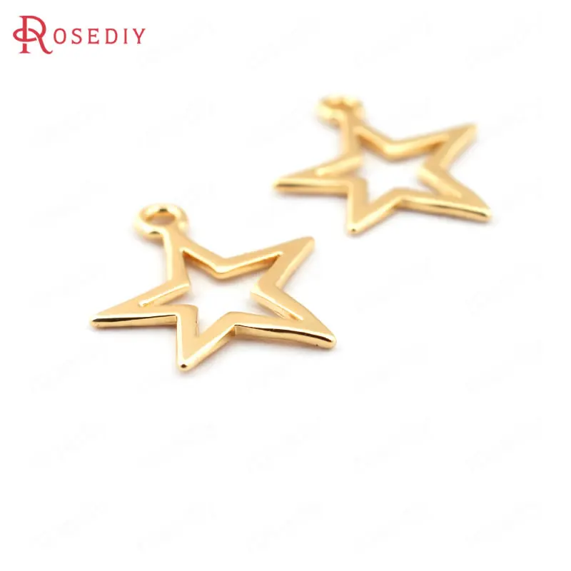 (33569)10PCS 14*12MM 24K Gold Color Brass Star Charms Pendants High Quality Diy Jewelry Findings Accessories wholesale | Украшения и