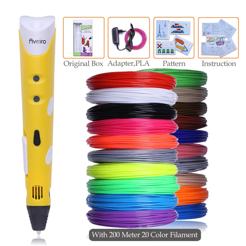Pen 200M Filament 3 д ручка 3 д принтер 3 d принтер 3д ручка для рисования пластиком 3d ручка 3d ручка подарки на день рождения подарок на день рождения 3д ручка - Цвет: Pen 200M Filament