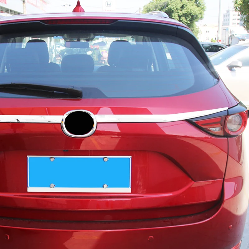 AX Car Styling Chrome Rear Tail Gate Door Trunk Lid Tailgate Cover Trim Strip Molding Decoration For Mazda Cx-5 Cx5 KF 2017-2021 |