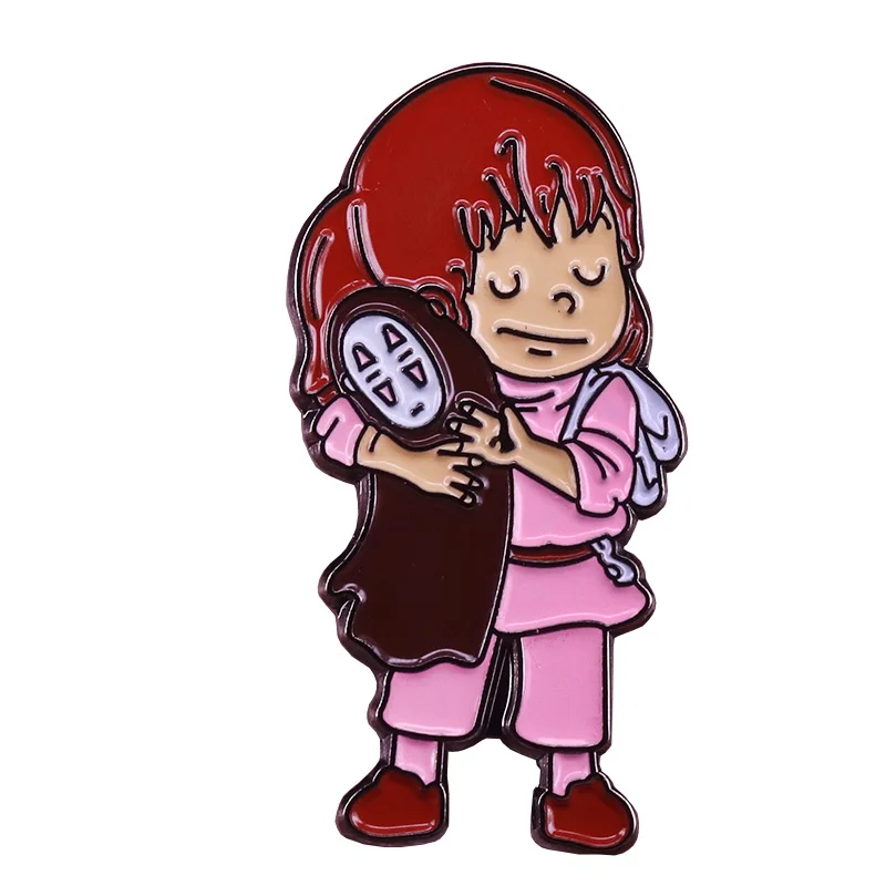 Эмалированная булавка Chihiro и без лица значок с изображением животных милая