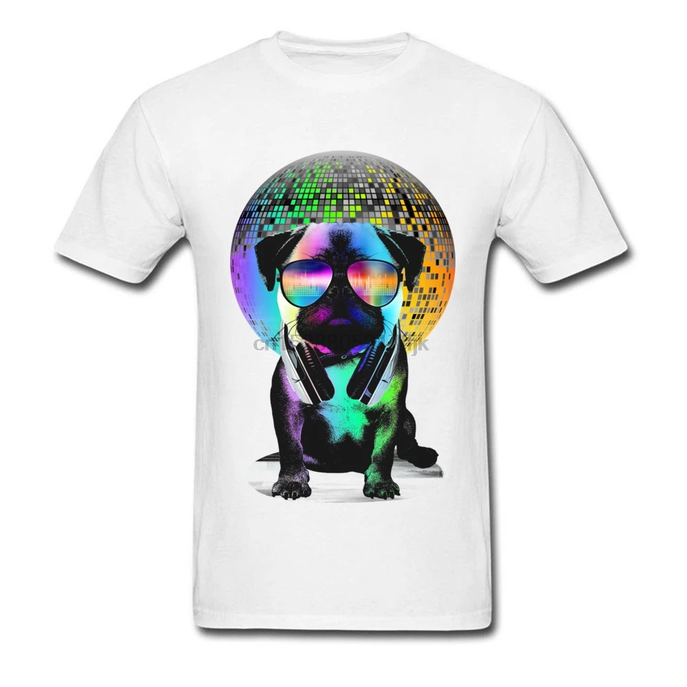 Футболка с рисунком мопса и диско-танца топ для студентов в стиле корги Singuki Dog