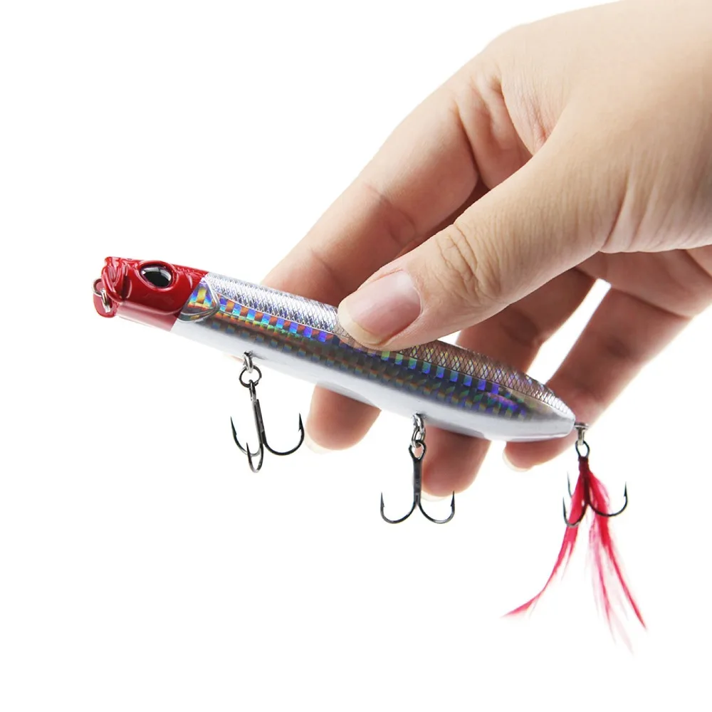 Runature Snake Popper Fihing приманка воблеры 3D глаза 105 мм 16 г/1 шт. французский крючки 5 цветов