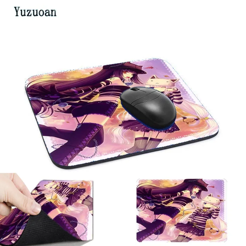 Yuzuoan Япония аниме девочка маленький игровой коврик для мыши резиновый клиент