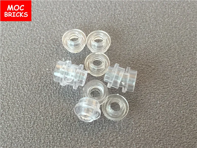50 шт./лот MOC Brick Trans clear Plate Round 1x1 с открытым стержнем подходит 85861 DIY обучающие