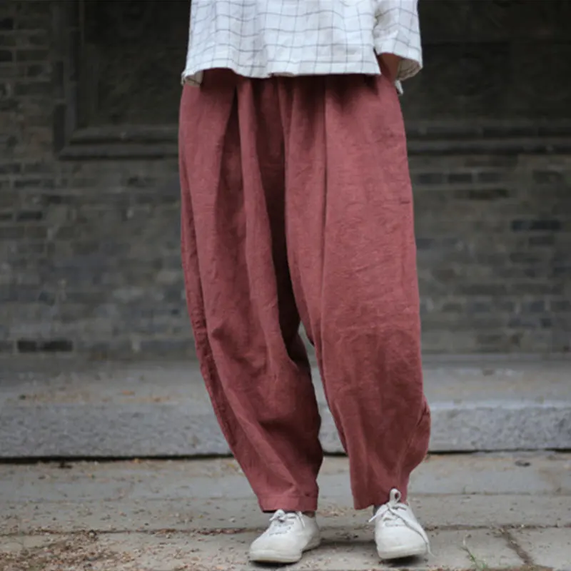 Осенне-зимние новые стильные шаровары оригинальные льняные брюки-шаровары