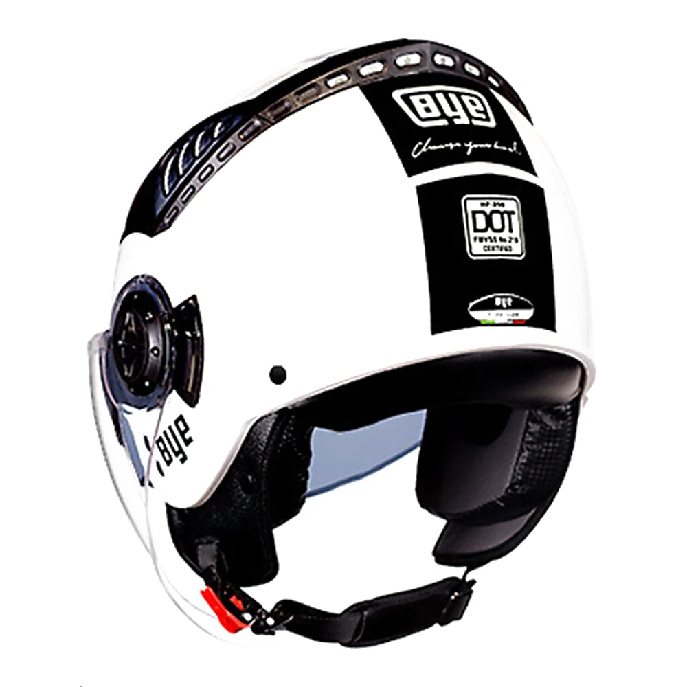 BYE Новый мотоциклетный шлем в горошек с двойными линзами воздухопроницаемый
