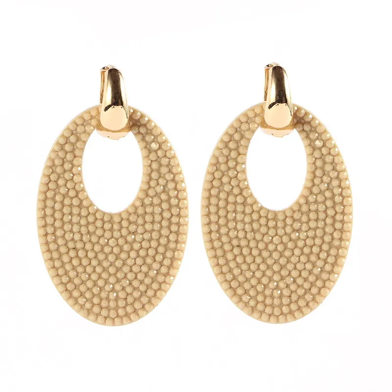 Beige Sehuoran,, Серьги brincos, большие овальные серьги-капли для женщин, серьги-подвески из медной смолы, несколько видов использования - Окраска металла: Beige