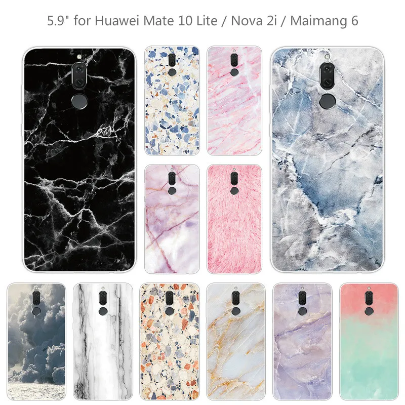 Coque for Huawei Nova 2i Mate 10 Lite Stone Phone Case Soft TPU Slim Silicon Back Cover Maimang 6 Shell |
