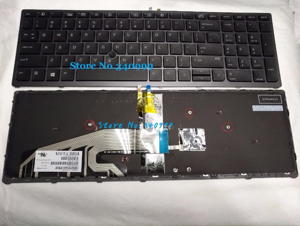 Новая клавиатура с американской подсветкой для HP Zbook 15 G3 17 848311-001 и указателем
