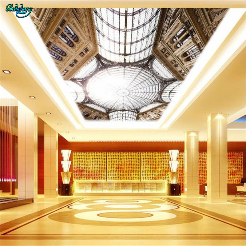 

beibehang Large Customized Neoclassical European Dome Living Room Ceiling Ceiling Home Decorative Painting