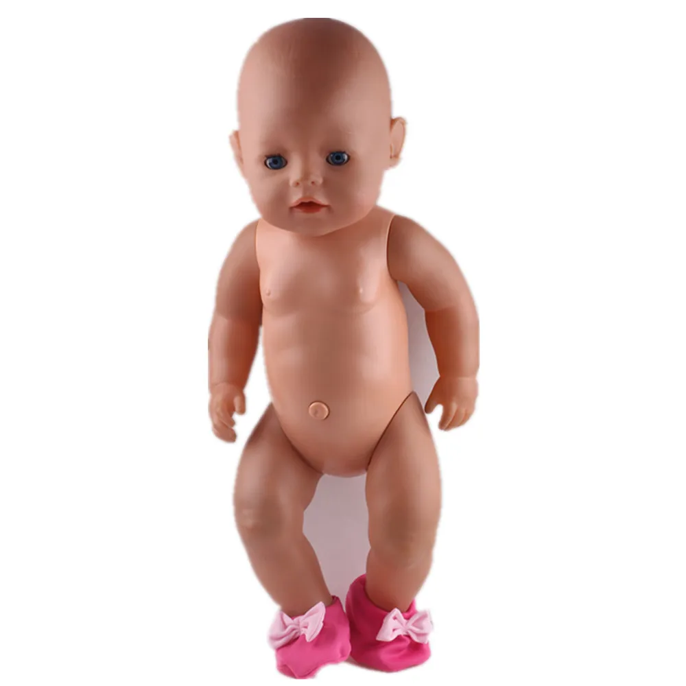 Розовый Bowknot Обувь Куклы Одежда подходит 18 дюймов American Girl 43 см Baby Born zapf дети лучший