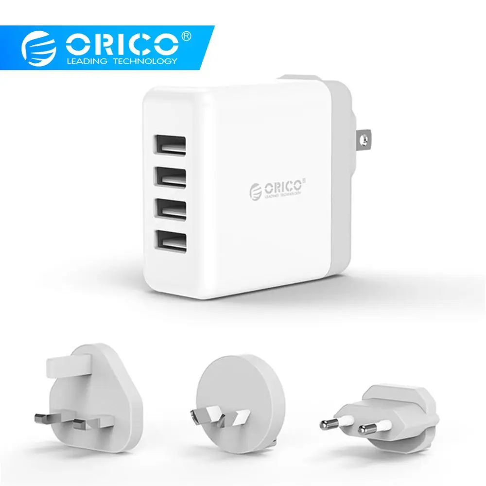 ORICO 4 порта USB зарядное устройство с конвертером EU UK AU вилка супер 5V6.8A34W настенное