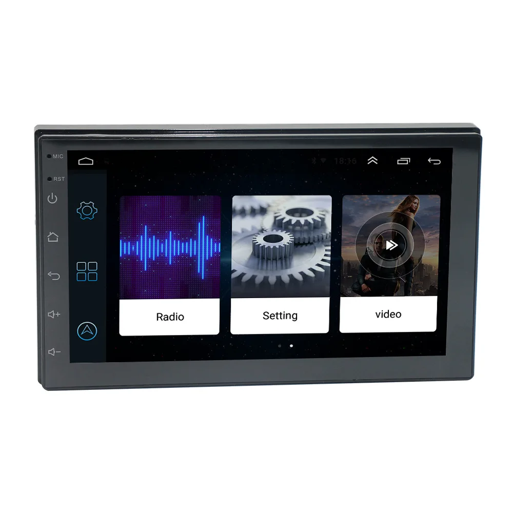 Радио 2 Din " сенсорный экран радио Coche Авто Стерео Android 8,1 1G+ 16G Gps навигация Радио Pantalla Mirror Link радио Carro
