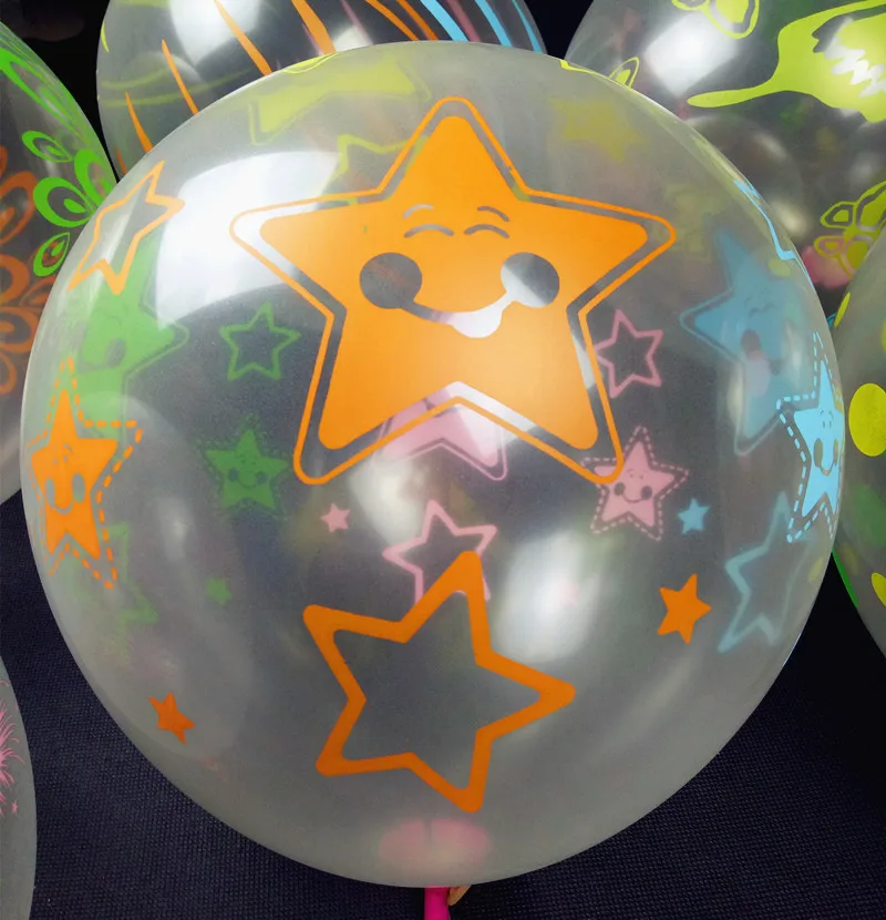 Оптовая продажа прозрачных разноцветных шаров с принтом (100 шт./лот) 12 дюймов 2 8 г