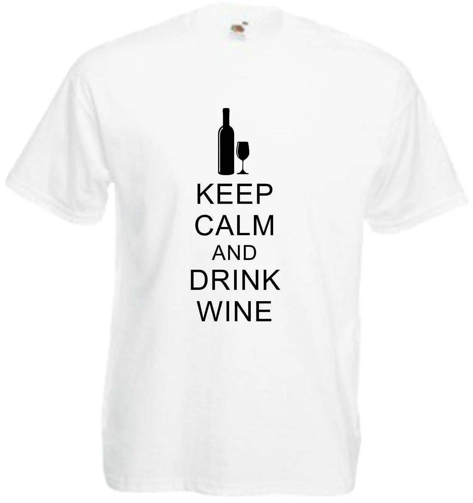 Футболка с короткими рукавами и надписью Keep Calm And Drink Wine забавная комедийная