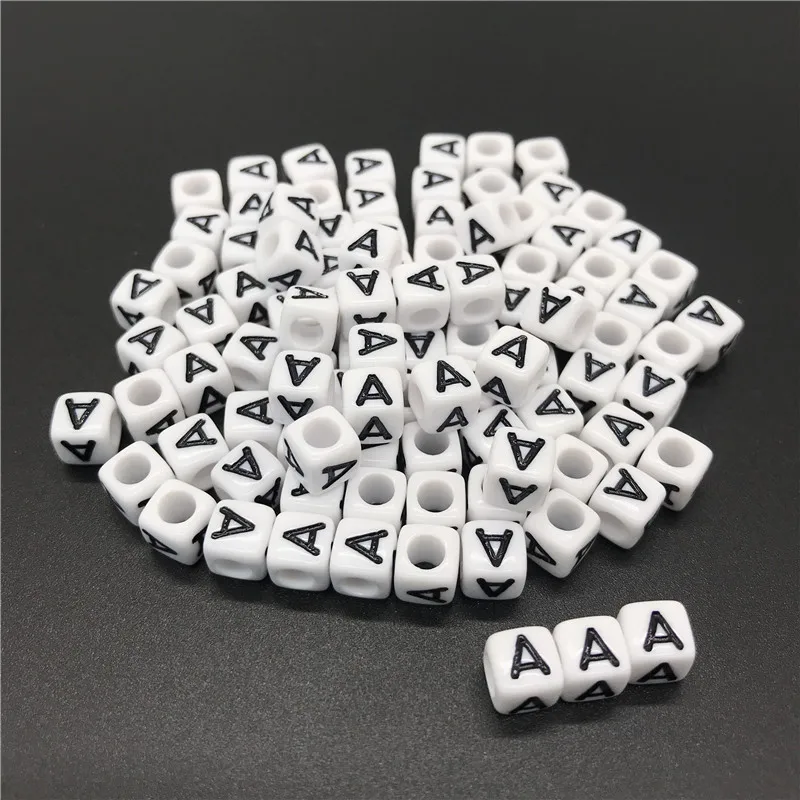 

100pcs 6mm Letter Beads Square Alphabet Beads Acrylic Beads DIY Jewelry Making For Bracelet Necklace Accessories