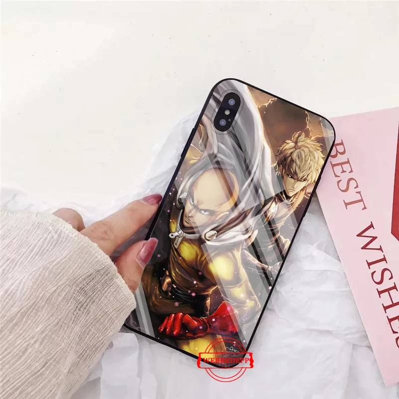 One Punch Man героев высококлассные стекло чехол для телефона Apple iPhone 11 Pro X XS Max 6 6S 7 8