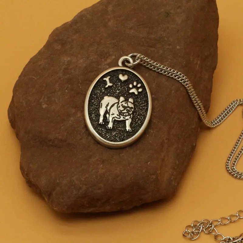 1pcs Free shipping cute dogs pendant Handmade Bulldog jewelry metal necklace gift of love | Украшения и аксессуары