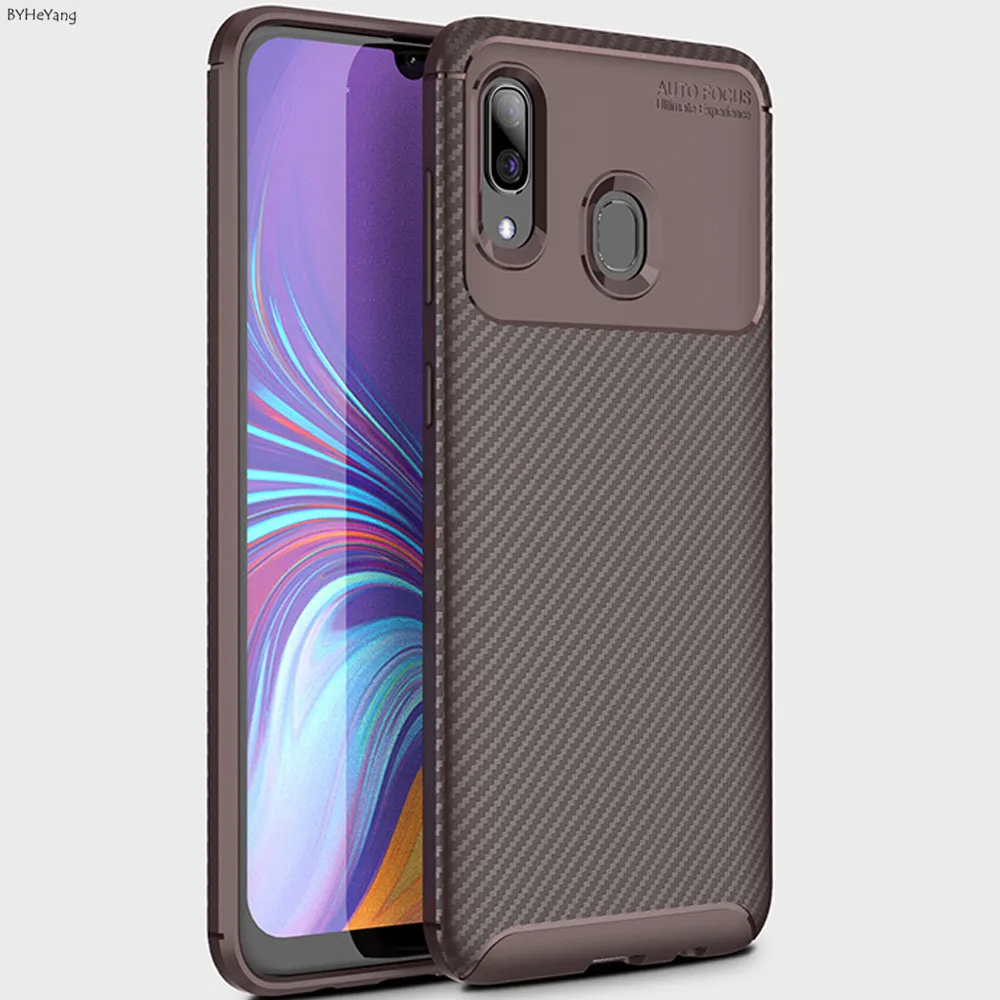 Для Samsung Galaxy A30 чехол Мягкая силиконовая задняя крышка из углеродного волокна ТПУ