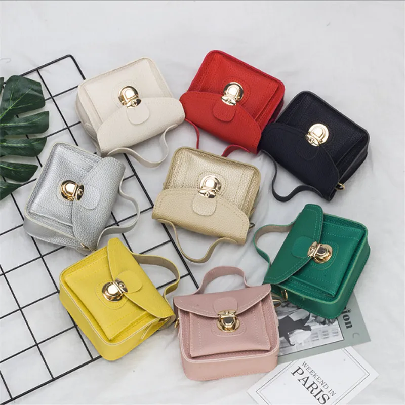 

KAFVNIE Golden Young Girls Bag Crossbody Bags For Girls Pick PU Children Shoulder Bag Fashion Mini Kids Princess Handbag