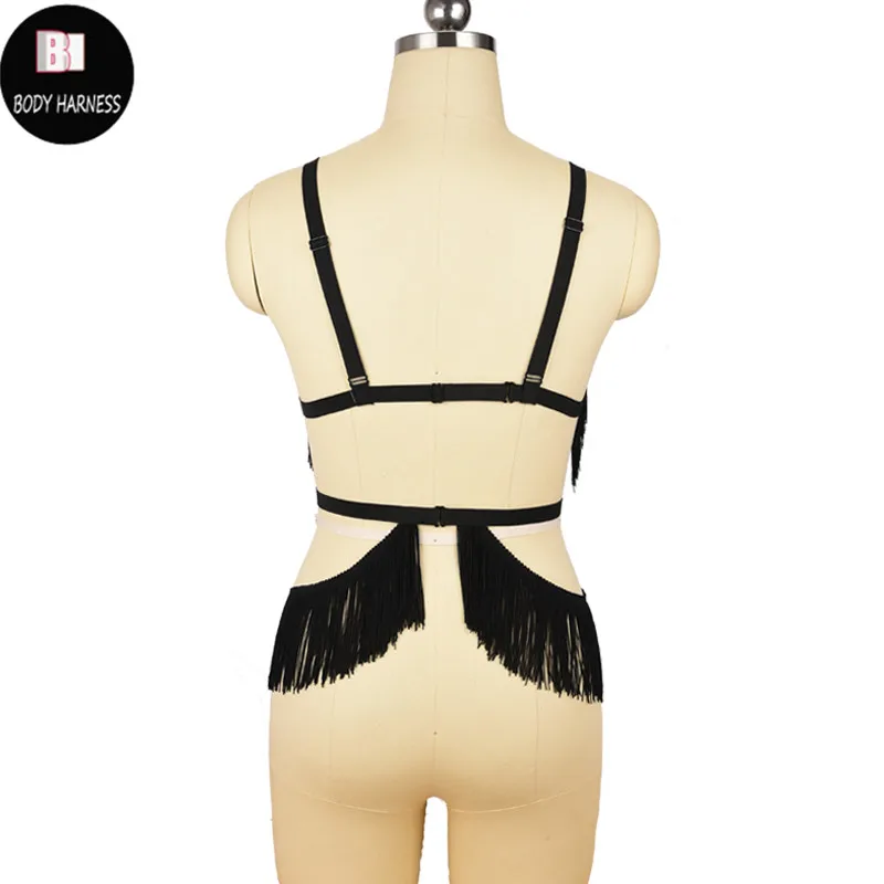 Бюстгальтер на бретельках с кисточками и водопадом сексуальное нижнее белье