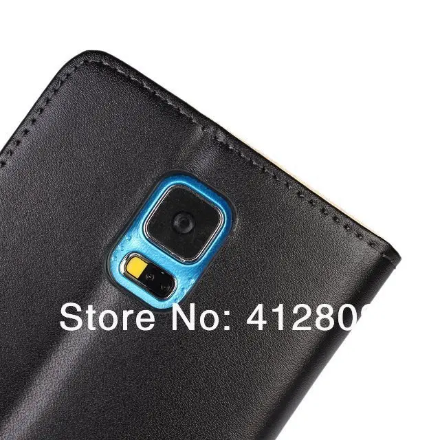 Черный Чехол бумажник из натуральной кожи для Samsung Galaxy S5 i9600 чехол книжка телефона