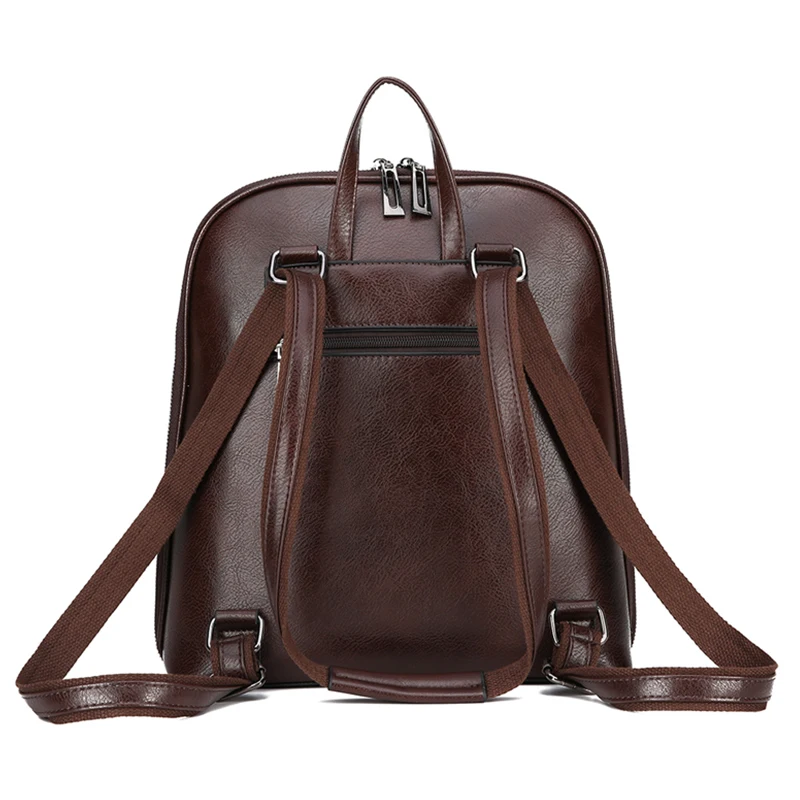 Винтаж чёрный Коричневый женский рюкзак Для женщин кожаный mochila mujer повседневная