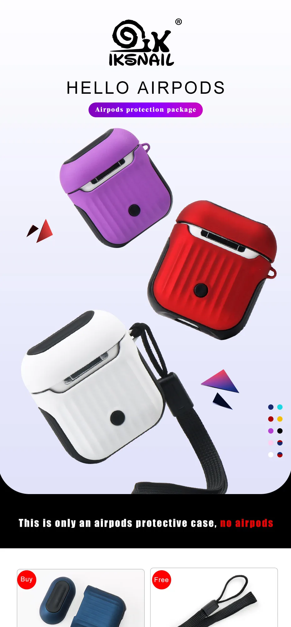 IKSNAIL для AirPods чехол Защитный силиконовый чехол беспроводной синий чехол для наушников противоударный чехол для наушников для Apple Airpod