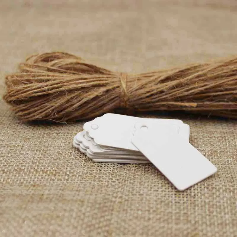 

Diy Kraft /black/whiteTags Scallop Head Label Luggage Wedding Note200pcs+String 200 Blank price Hang Tag