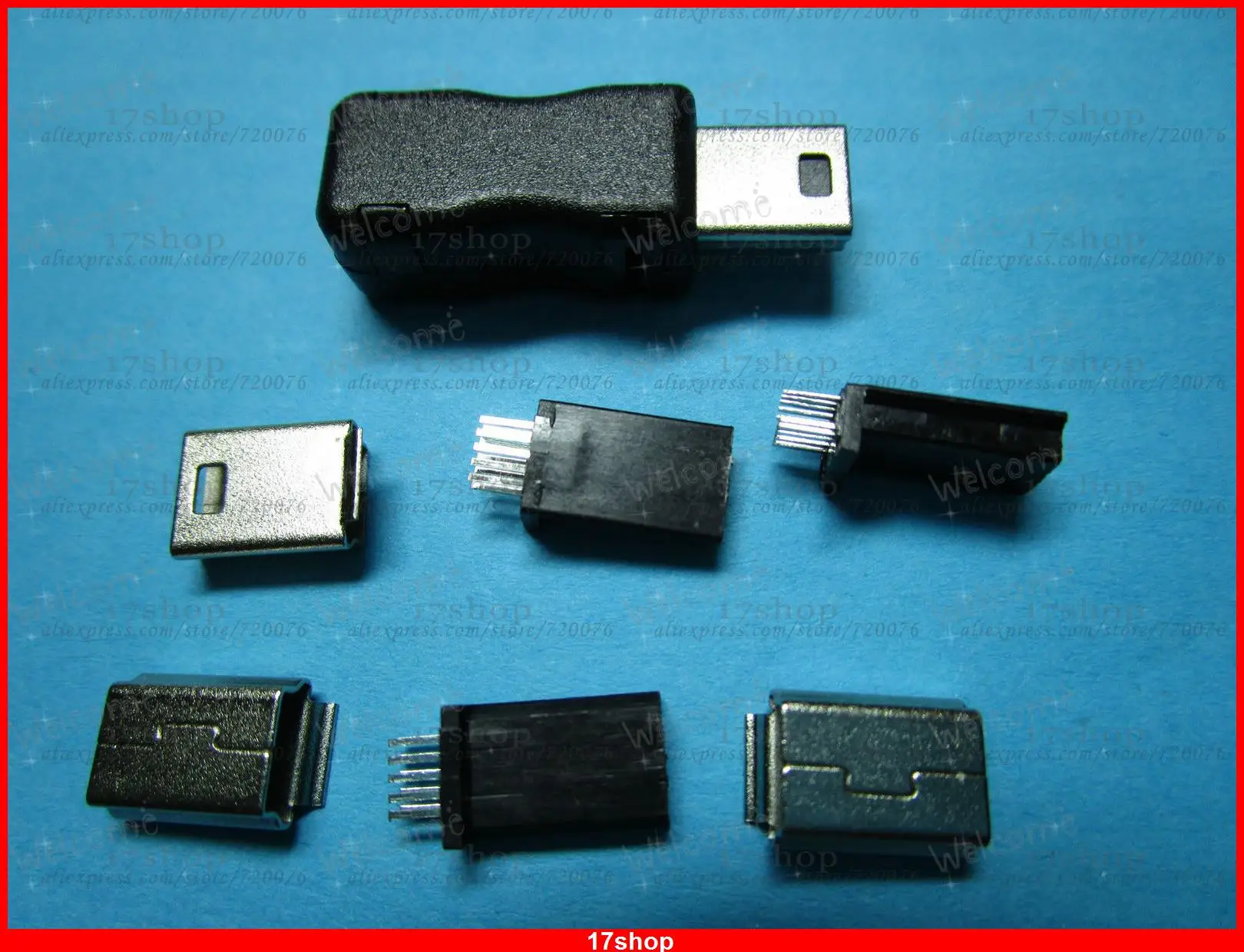 10 шт. Pin Mini USB разъем штекер пластиковый для Philips 180 градусов|plastic connector|plastic socketplastic
