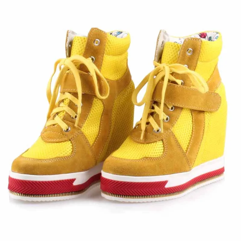 Новинка 2016 лидер продаж сетчатые дышащие туфли на высоком каблуке со скрытой