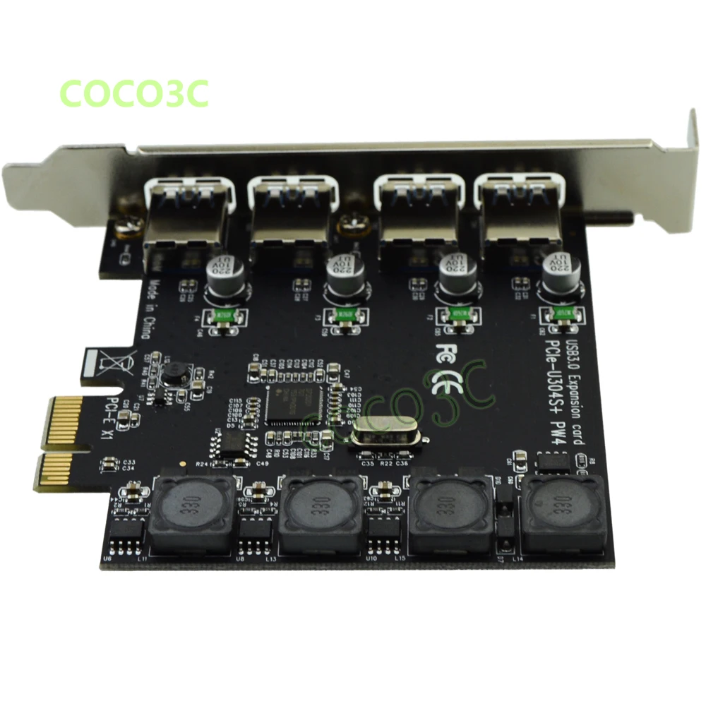 Superspeed 5 Гбит/с 4 порта USB 3 0 PCI-e контроллер карты PCI Express к USB3.0 конвертер адаптер |