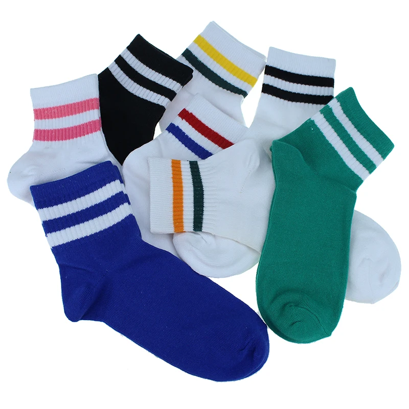 Factory direct Japanese wind sales striped High Quality cotton new style soft short socks women man couple casual | Женская одежда