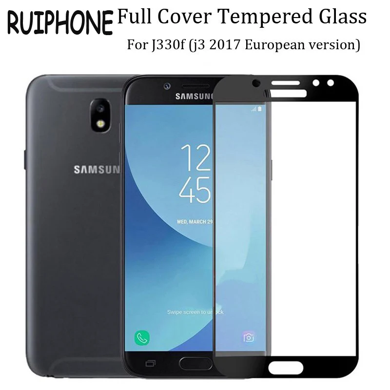 Для Samsung Galaxy J3 2017 полное покрытие закаленное стекло 9H Защита экрана Защитная