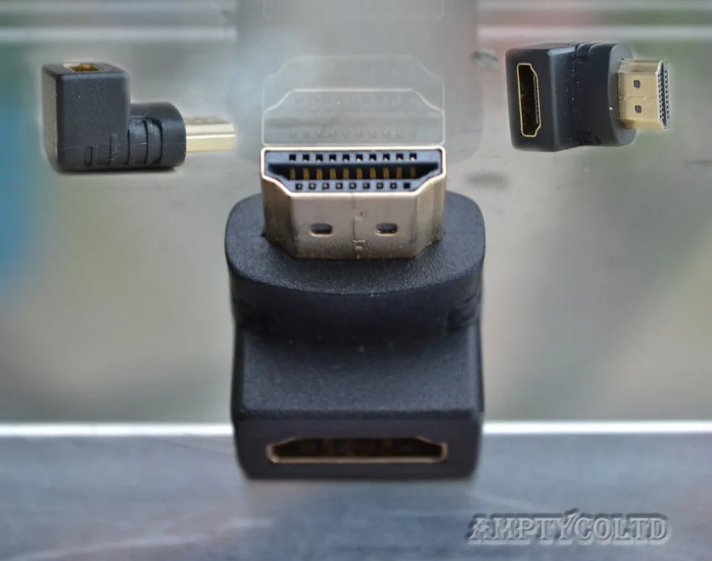 KELUSHI HDMI правый угол Порт Saver M/F адаптер-вертикальный плоский левый 90 градусов