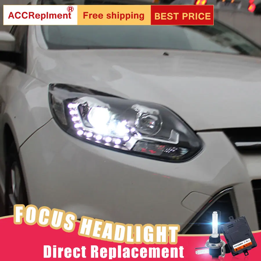 2 шт. светодиодный ные фары для Ford focus 2012-2014 Автомобильные ангельские глазки