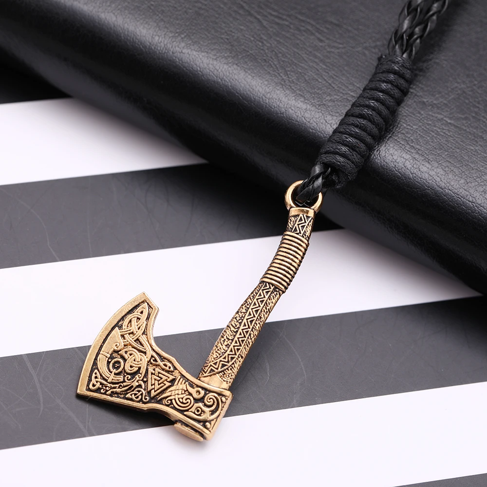 EUEAVAN 5 шт. винтажный панк топор плетеный кожаный браслет Wicca очаровательные
