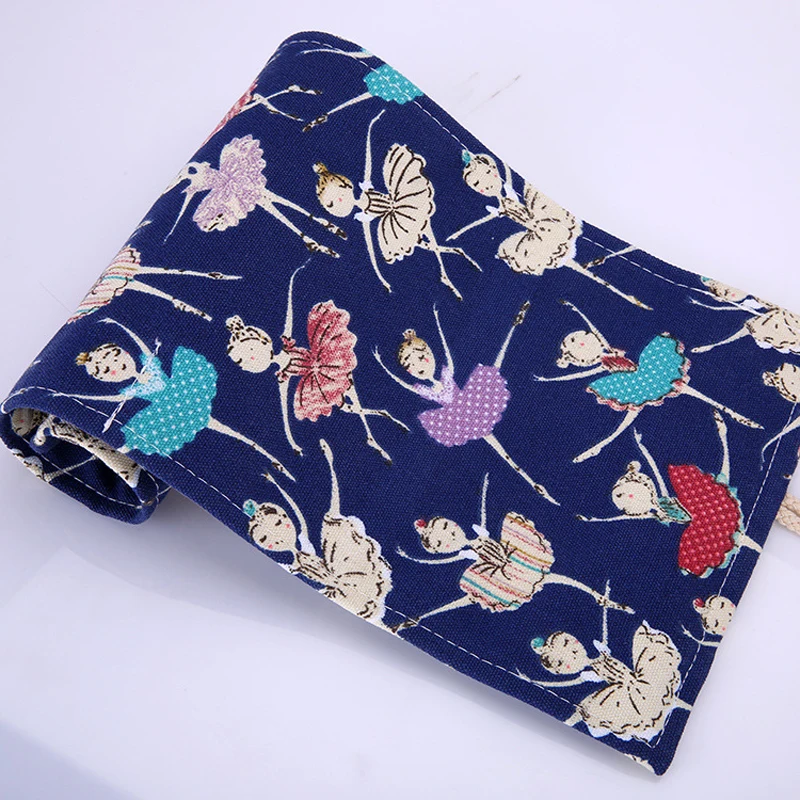 Холщовый чехол карандаш с 36/48/72 отверстиями для девочек балета|stationery bag|case rollcanvas