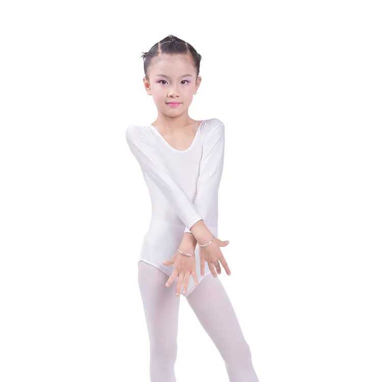Гимнастический купальник с длинными рукавами для маленьких детей балетные трико