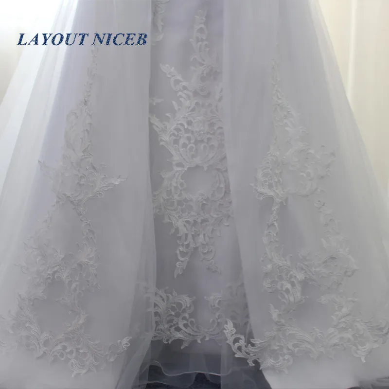 Lux Lace Applique Mermaid Wedding Dress With Detachable skirt vestido de noiva Off The shoulder Saudi Arabia Bridal Gowns | Свадьбы и