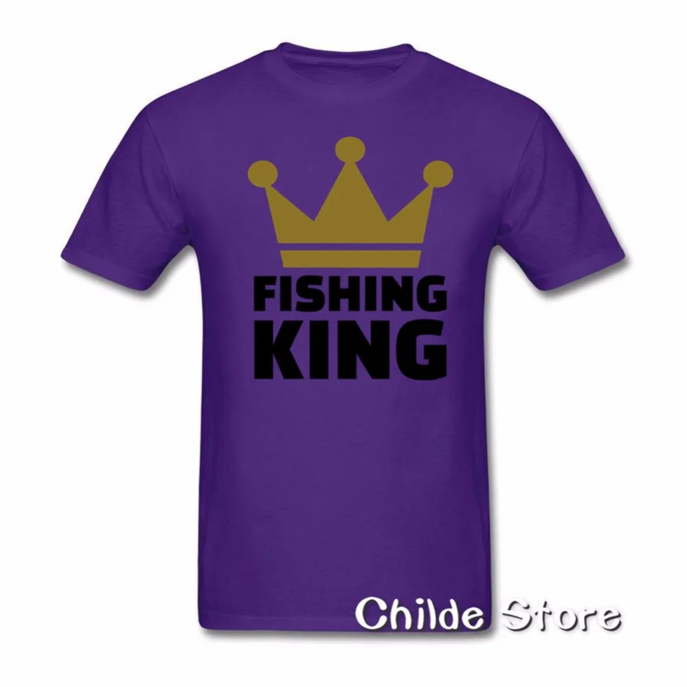 Fishinger King T Мужская рубашка с принтом белый короткий рукав на заказ 3XL Семейные