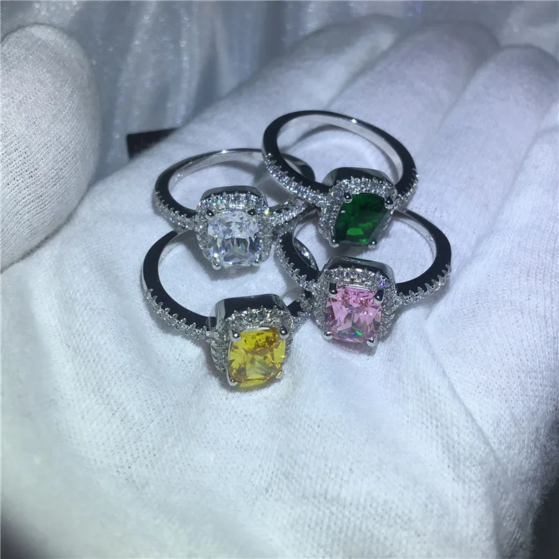 4 вида цветов Infinity ring в форме подушки с 5A циркониевые Cz цвета: золотистый