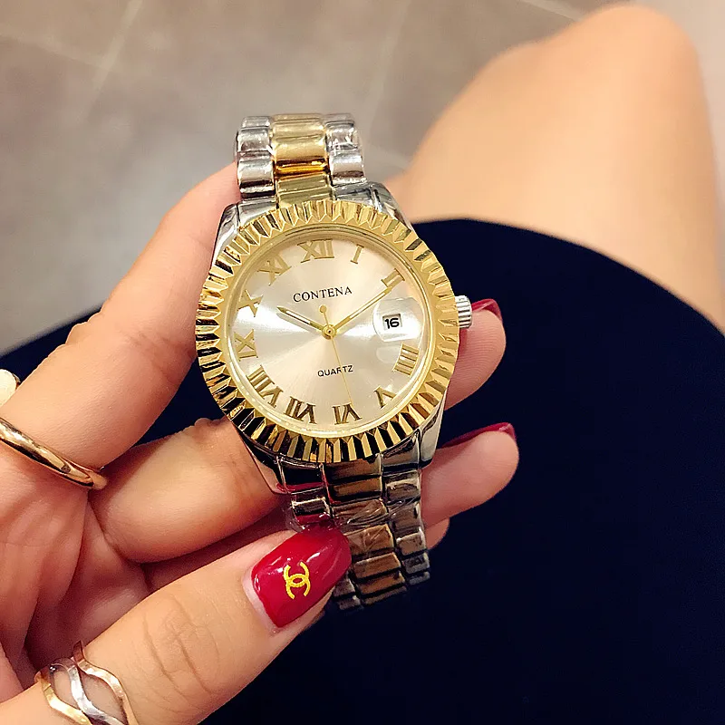 2018 CONTENA календарь время цвета розового золота нержавеющей стали Шестерни