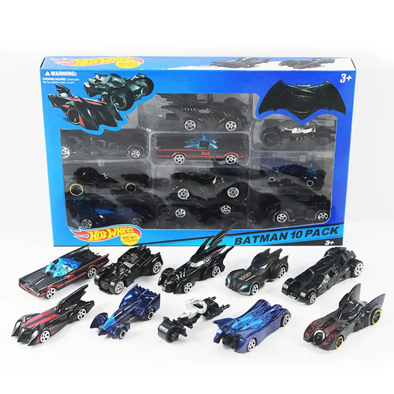 10 шт./компл. мини Бэтмобиль Металлические Diecast Автомобили 1: 64 Форсаж Бэтмен Темная