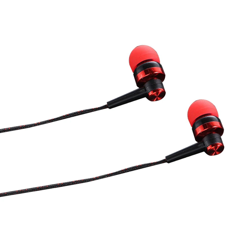 red MP3/mp4 Roping стерео наушники с шумоизоляцией, отражающая волоконная тканевая линия 3,5 мм, наушники-вкладыши для xiaomi, наушники Auriculares - Цвет: red
