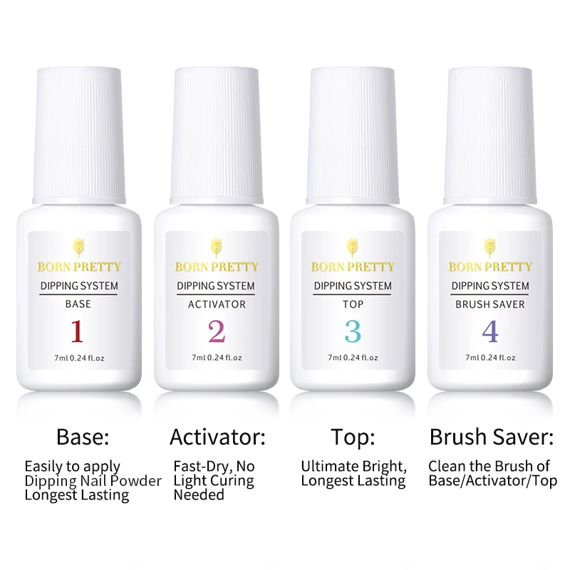 BORN PRETTY Dip порошки для ногтей ясное Базовое покрытие погружающийся жидкий