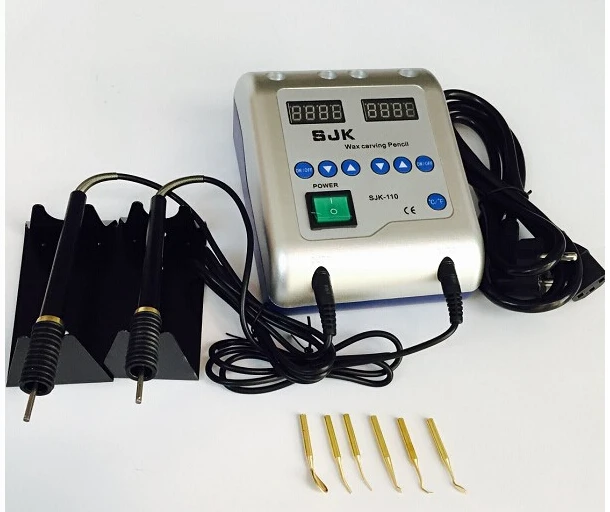 220V Dental Lab Wax Welder with 2 pens Complete with 6 Tips Electric Waxer Carving Knife Machine jewelry tools and equipment